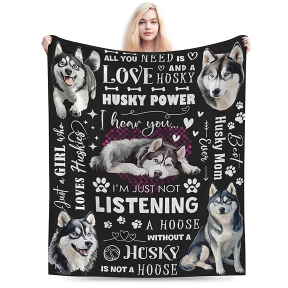 Husky Blanket , Gifts for Husky Lovers, Birthday Gift for Men 50x40