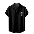 thumbnail image 1 of Camisas De Mezclilla Para Hombre Camisas florales para hombre Camisas de playa con botones para vacaciones tropicales (Black, L), 1 of 4