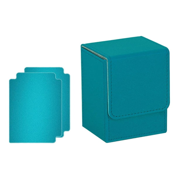 Caja de exhibición para baraja de cartas coleccionables con deflector, ligera y protectora. Azul cian