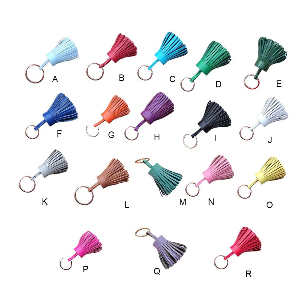 EIMELI Keychain Decorative Keyring Leather Pendant Tassel Handmade