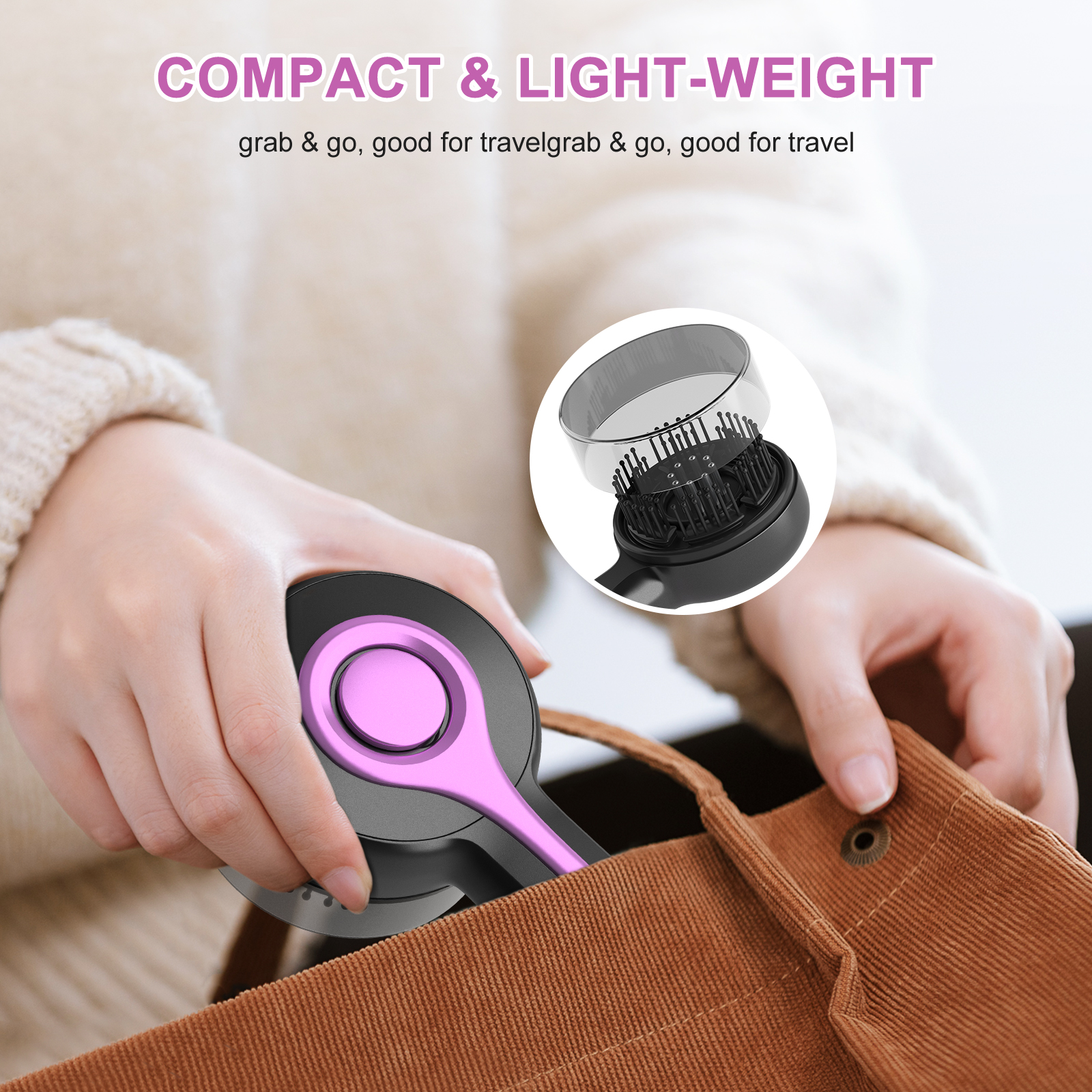 3-in-1 Scalp Massager Comb with 630nm Red Light Therapy, 72 Massage Teeth & 8 Roller Oil Balls, 6ml Serum Tank, USB-C Rechargeable, Waterproof Hair Growth Brush