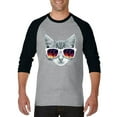 thumbnail image 1 of Artix - Mens Raglan Sleeve Baseball T-Shirts, up to Size 3XL - Kitty, 1 of 4