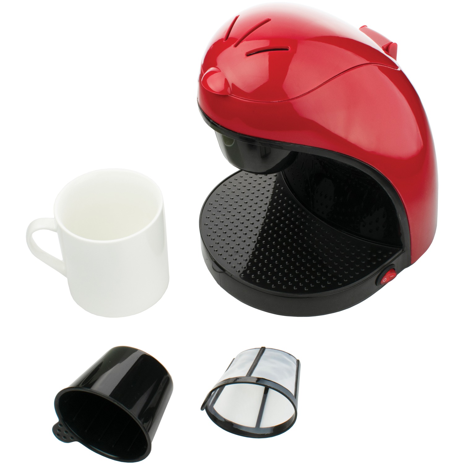 Brentwood Single-Serve Drip Coffee Maker with Ceramic Mug (Red), TS-112RPT