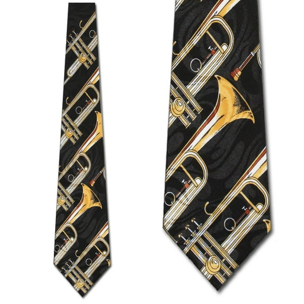 Steven Harris Trumpets allover (Black/Gold) Necktie Mens Tie