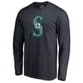 thumbnail image 2 of Men's Navy Seattle Mariners Splatter Logo Long Sleeve T-Shirt, 2 of 3