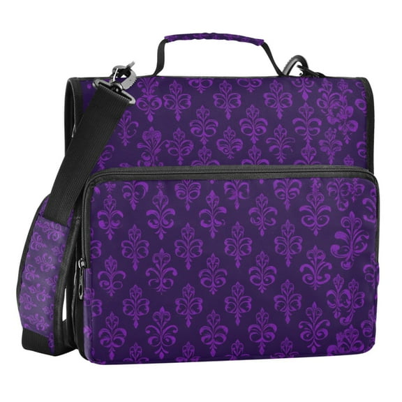 ALAZA Zipper Binder Mardi Gras Art Pattern 3 Ring Trapper Keeper File Folder Organizer Bag
