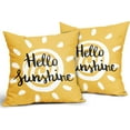 thumbnail image 2 of Hello Sunshine Pillow Covers 18x18 Set of 2 Yellow Outdoor Throw Pillows Summer Farmhouse Decorative Pillowcase Linen Square Cushion Cover Decor for Home Couch Sofa Bed Patio, 2 of 6