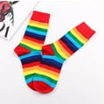 thumbnail image 4 of Chaussettes à Moins de 5$ Chaussettes Arc-en-Ciel Rouges Chaussettes Tube Chaussettes Décontractées pour Hommes et Femmes Chaussettes Rayées Colorées Arc-en-Ciel, 4 of 4
