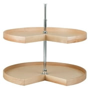 Lazy Daisy Banded Wood Kidney Shaped 2 Shelf Lazy Susan with Hardware by Oharco Distributors Inc