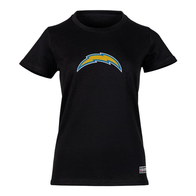 NFL Playera Aficionado Básica Los Angeles Chargers Negro para Mujer, Talla Extra Grande
