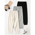 thumbnail image 3 of Fdqin Boys Sweatpants - 3 Pack Elastic Waisted Stripes Athletic Jogger Pants for Kids 3-12 Years, 3 of 7