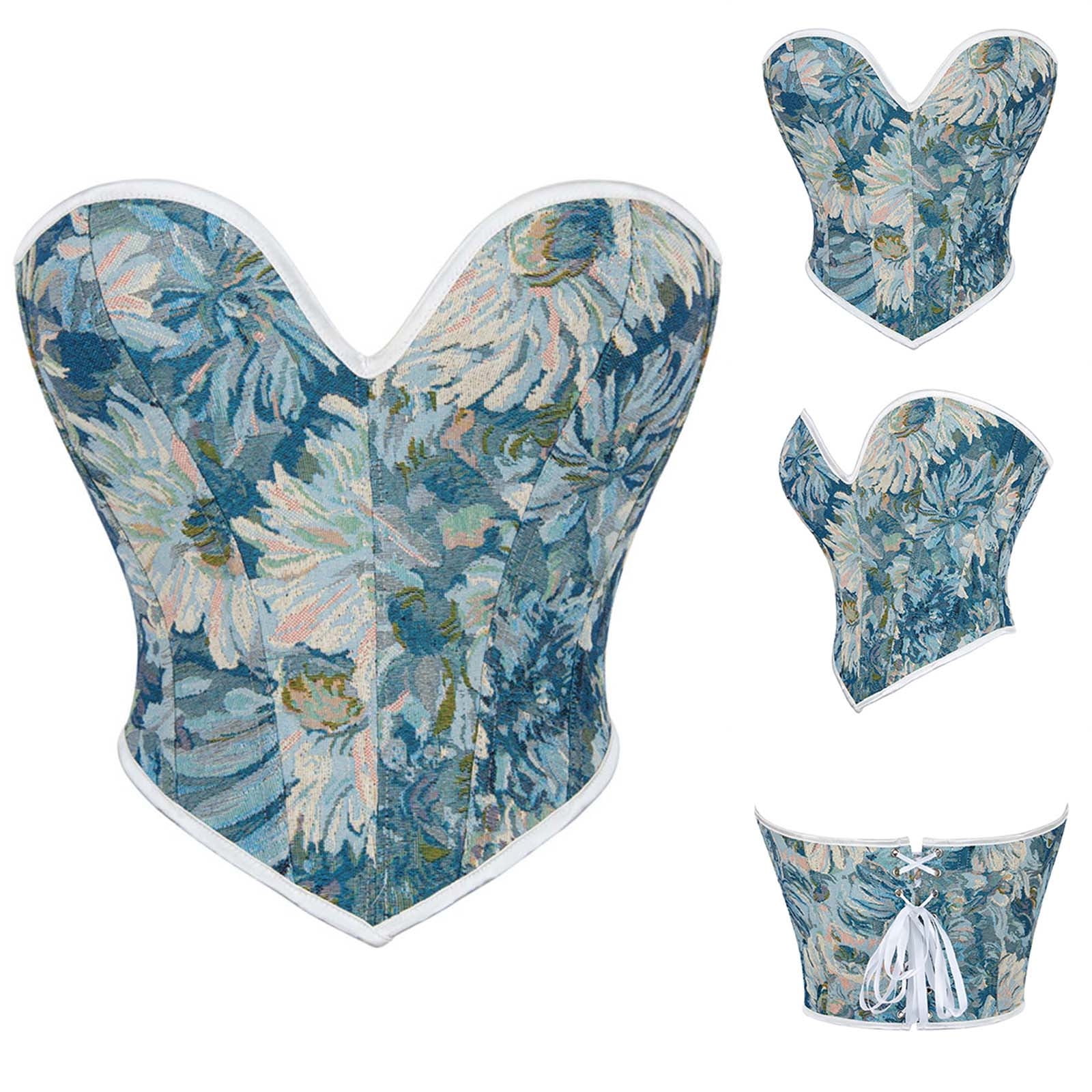 Korsett Damen Vintage Corsage Bustier Mit Schnürung – Gothic Retro Shapewear Für Karneval & Festivals