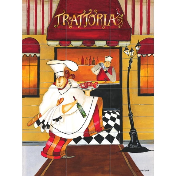 Tile Mural Kitchen Backsplash - Trattoria-JG - by Jennifer Garant