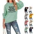 thumbnail image 4 of Sudadera con capucha Manga larga Cordón Suelto Cómodo Diseño de patrón de letras Poliéster Sudadera de mujer para uso diario Verde claro (letras negras) M, 4 of 6