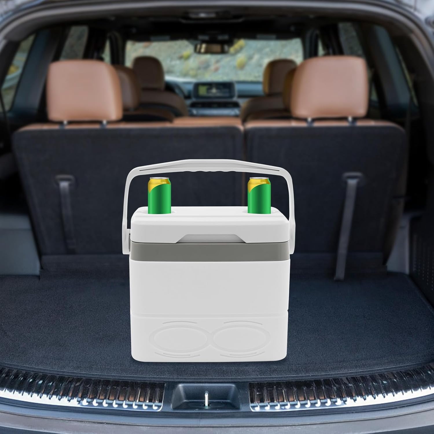 Grey + White 9Qt Insulated Ice Chest Box Portable Ice Chest Hard Cooler Box Lightweight Small Proof Ice Lunch Box with Handle Outdoor Ice Pack for Travel, Camping, Shopping