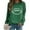 Green 2, variant on Womens Sweatshirts No Hood Game Day Shirts for Women Raglan Long Sleeve Pullover Tops Football Season Graphic T-Shirt Casual Round Neck Blouse Game Day Shirts Women Plus Size Christmas Tops