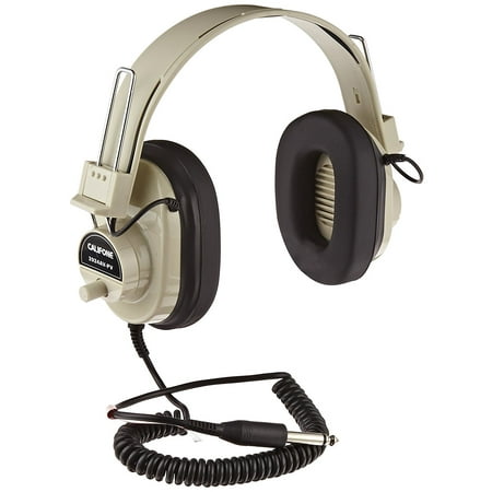 Mono Headphone Replaceable Coiled Cord - 2924AVPV Deluxe Mono Headphones with Volume Control and Permanent Coiled Cord, EACH By Califone