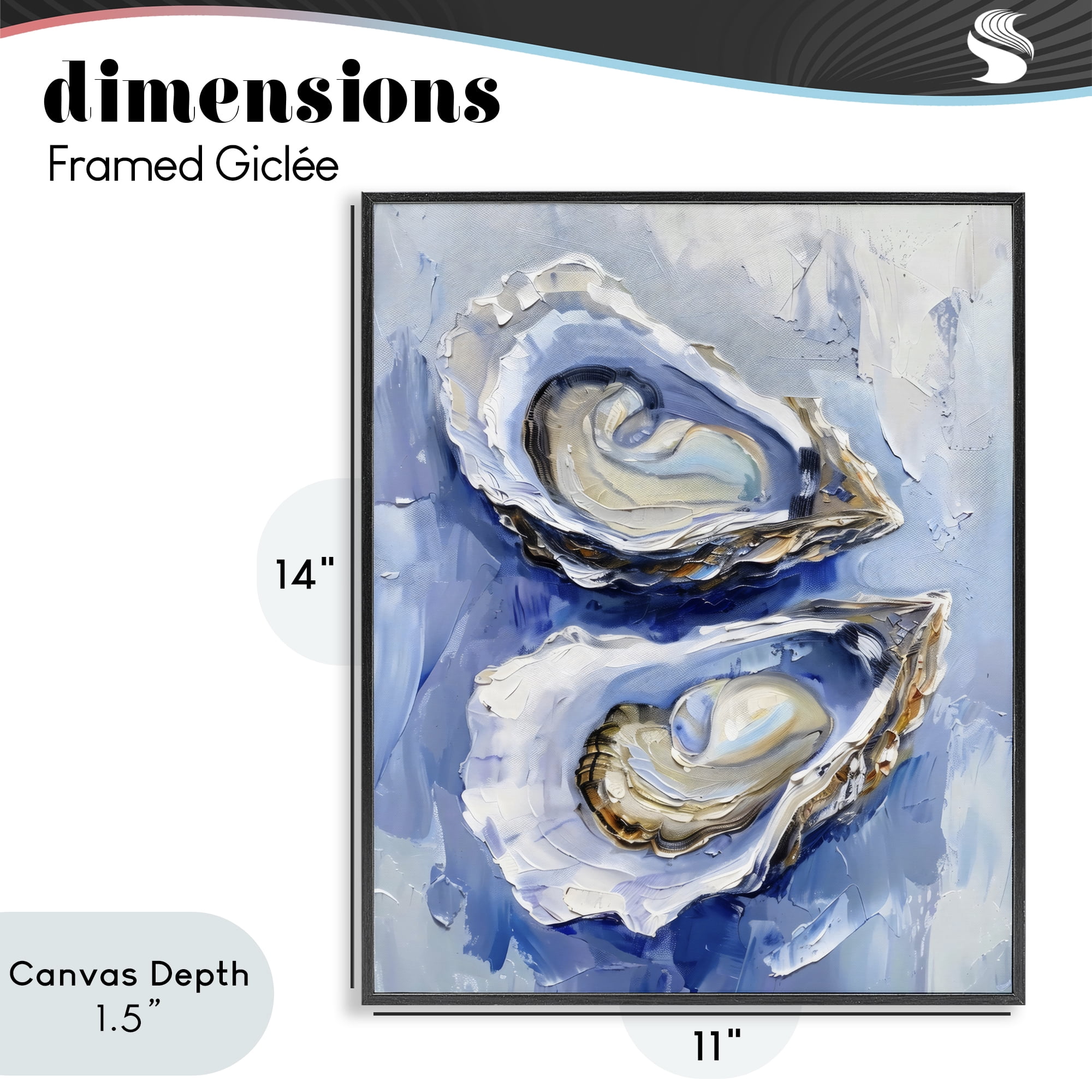 Stupell Industries Oysters On The Half Shell Black Framed Giclee Art, design by Creative Studio