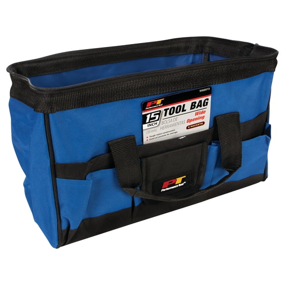 Performance Tool W88973 15-Inch Wide Opening Tool BagExterior Pockets For Tool Organization