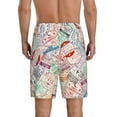 thumbnail image 3 of Bixox Men's Passport Stamp printed lightweight casual shorts, soft sleep shorts with pockets., 3 of 7
