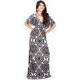 thumbnail image 2 of KOH KOH Long Print Summer Sexy Kaftan Spring Hawaiian Casual Spring Wedding Guest Cocktail Sundress Gown Maxi Dress For Women Black & White XXX-Large US 22-24 DAN001_A034, 2 of 5