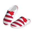 thumbnail image 2 of KLL USA Canada Flag Pattern Adult Unisex Cozy Slippers,Fuzzy Slip-on Slippers TPR Sole Slippers Comfort Plush Home Footwear for Indoor & Outdoor-46/47, 2 of 7