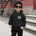 thumbnail image 5 of SonxaHe Big Boy's Hoodie Fleece Cartoon Graphic Hooded Top with Pocket Streetwear Sports Active Hoodie for Kids Black,Size 9-10, 5 of 8