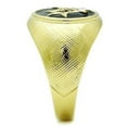 thumbnail image 3 of Mens Gold Ring Stainless Steel Anillo Color Oro Para Hombre Acero Inoxidable with Top Grade Crystal in Clear Bila, 3 of 4