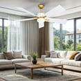 thumbnail image 6 of Dextrus 52in Modern White Gold Ceiling Fan with Light and and APP Control, Smart Ceiling Fan with 6-Speed 5 Blades, 6 of 10