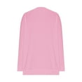 thumbnail image 5 of Loopsun Womens Fall Tops, Long Sleeve T Shirts for Women, Women Loose Fashion Casual Solid Long Sleeve Pleated Collar Pullover Top Pink, XXL, 5 of 5