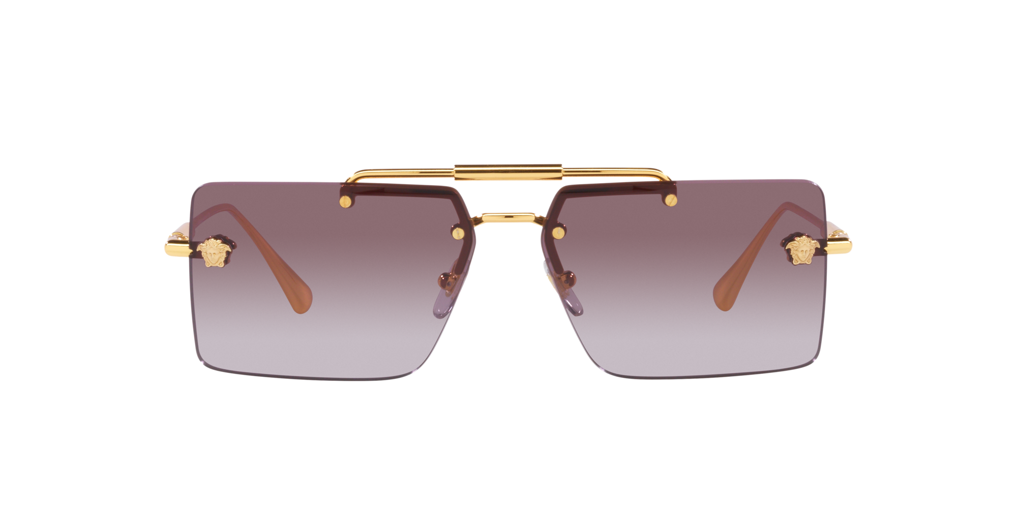 Versace VE2245 10028H Rectangle Sunglasses – Gold/Violet Gradient Versace VE2245 1002/S Sunglasses Gold/Fuchsia Rectangle  main image 3