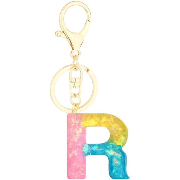 Letter Keychain,26 Letters A-Z Decorative Letter Keychain,Name Keychain for Women Girls Men Teenager Gift