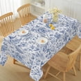 thumbnail image 4 of Blue and White Floral Tablecloth, Rectangle Tablecloth 60 x 102 Inch, Spill-Proof Wrinkle Resistant Table Cloth for Spring Picnic Kitchen Dining, 4 of 7