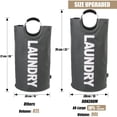 thumbnail image 3 of Kimmama 90L Portable Foldable Waterproof Laundry Basket with Handle, Dark Grey, 3 of 7
