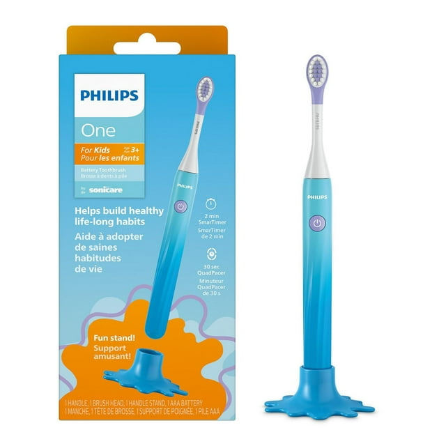 Brosse à dents à pile Philips One de Sonicare, bleu, HY1130/02