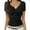 Black, variant on Tube Tops for Women Yoga T-Shirts for Women Spring and Summer Wind Spicy Solid Color Body Hugging Lace Spliced V Neck Short Sleeve Top for Women Tie Dye Summer T-Shirt M