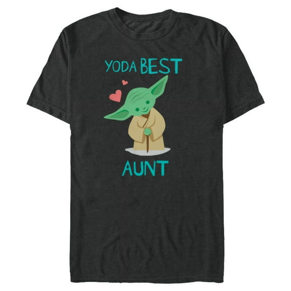 Star Wars Yoda Best Aunt Yoda Chibi Portrait Mother’s Day - Short Sleeve Blended T-Shirt for Adults - Customized-Dark Heather
