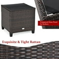 thumbnail image 6 of Giantex 3 Pieces Steel Rattan Patio Outdoor Sofa Set Cushion and Tempered Glass Tabletop Set, Red, 6 of 10