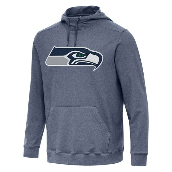 Men's Antigua Heather College Navy Seattle Seahawks Cloud Pullover Hoodie