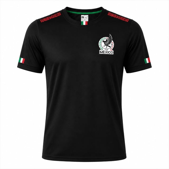 Playera Deportiva para Hombre FMF Selección Mexicana Mundial 2026 Cuello Redondo Color Negro Talla EG