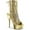 Gold Hologram Ostrich Pu/Gold Chrome, variant on 6" Heel, 1 3/4" PF Open Toe/Heel Ankle Boot, Side Zip - Slv Hologram Ostrich Pu/Slv Chrome, 6