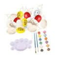 thumbnail image 4 of 20 piezas de huevos de Pascua blancos para pintar, adornos colgantes, juguetes para dibujar y pintar Doble cara, 4 of 9