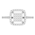 thumbnail image 2 of Dazzlingrock Collection Round White Diamond Square Frame Cluster Engagement Ring for Women (0.15 ctw, Color I-J, Clarity I2-I3) in 10K White Gold, Size 7, 2 of 6