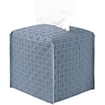thumbnail image 1 of Xiao Hua Funda para caja de pañuelos, moderna y decorativa, de piel sintética, organizador de papel facial, dispensador para baño, tocador, mesitas de noche, escritorio y coche, gris (S), 1 of 3