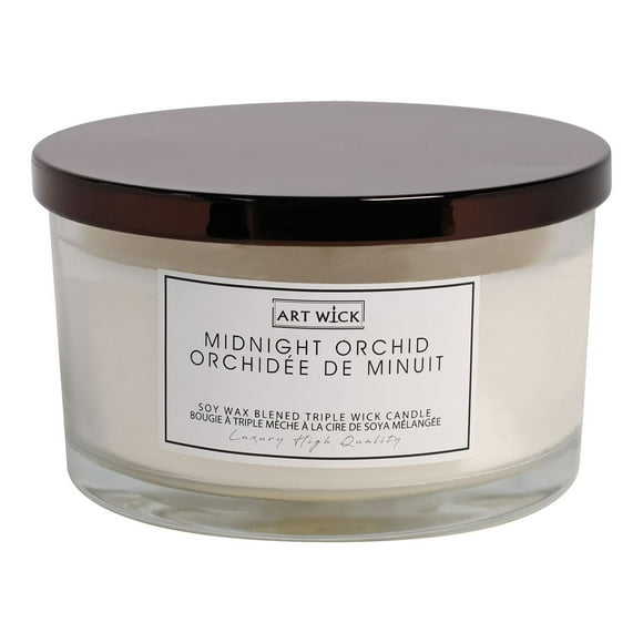 Art Wick 15.8OZ MIDNIGHT ORCHID Soy Wax Blended Scented Candle,3 cotton wick