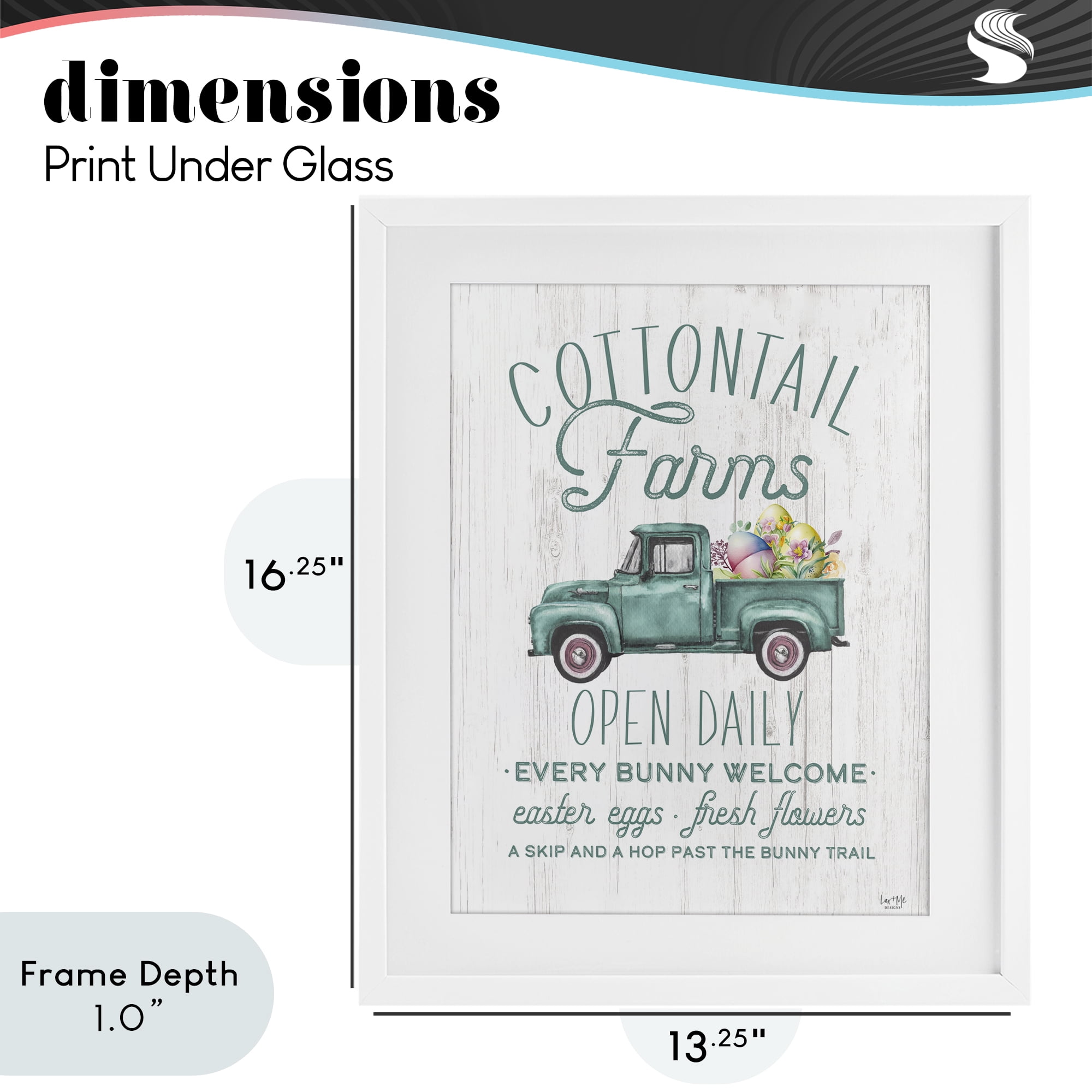 Stupell Industries Antique Cottontail Farms White Framed Print Under Glass, design by Lux + Me Designs