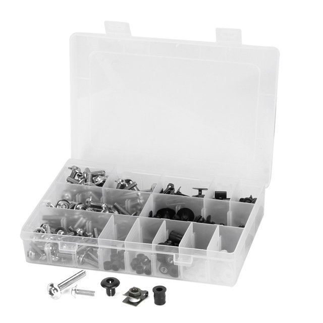 223pcs Motorcycle FairingSet for Windscreen Screws Nuts, Durable Motorbike Bodywork Hardware