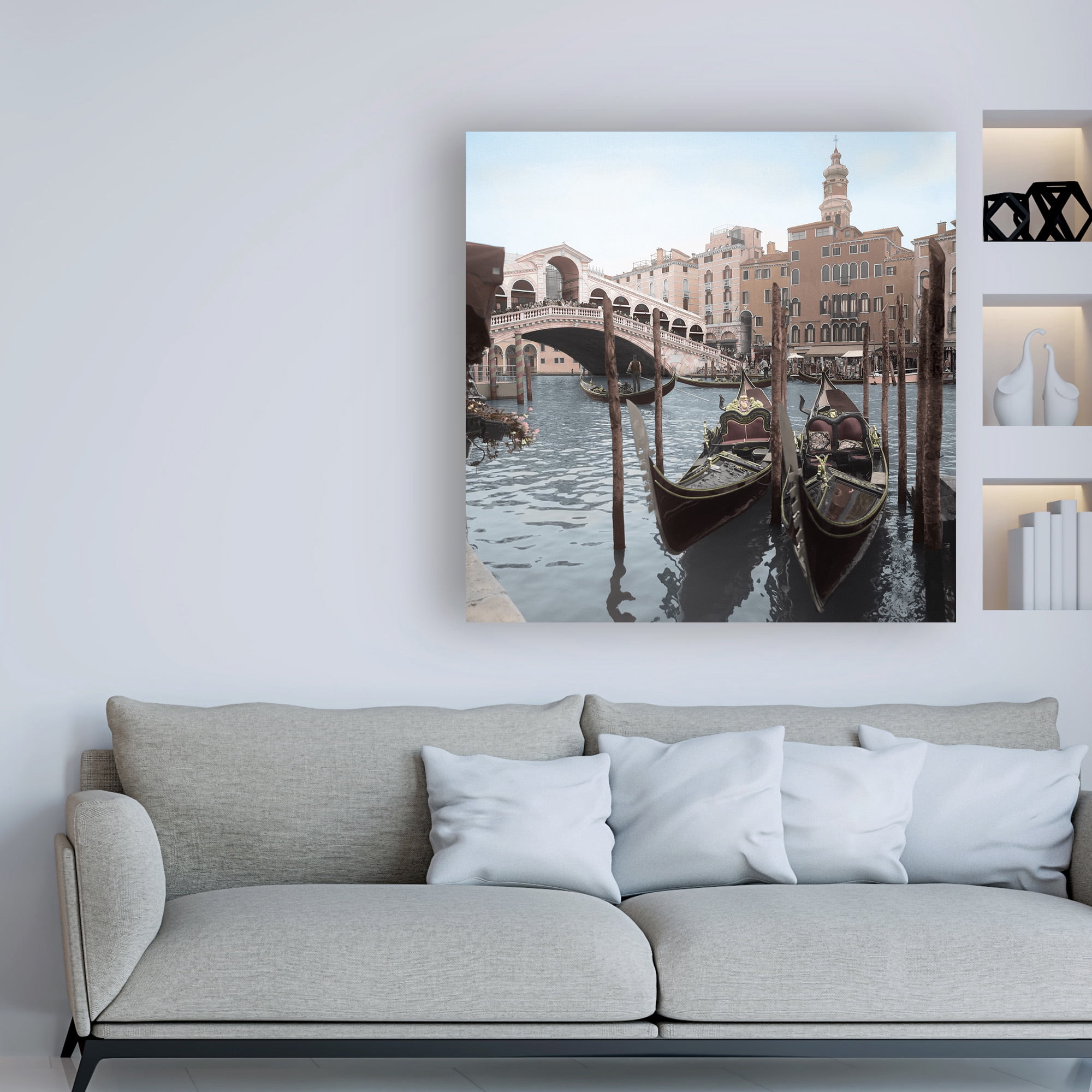 Trademark Fine Art 'Rialto Bridge Gondolas' Canvas Art by Alan Blaustei