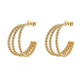 thumbnail image 3 of Pendientes de acero de titanio Yashi estilo europeo y americano en forma de C 4 pares, 3 of 5