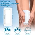 thumbnail image 2 of Qucyy 45 Pcs Bordered Gauze Island Dressing Individually Wrapped Gauze Pads Waterproof Border Dressing Adhesive Patches Post Shower Breathable Borders Wound Dressing for First Aid and Medical, 2 of 5